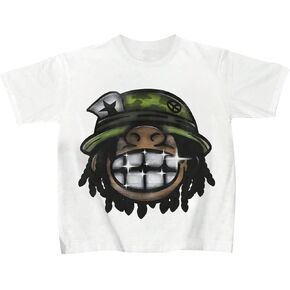 Wdirara Boy's Cartoon Graphic T Shirt Crew Neck Short Shirt Tee Tops Summer Tops