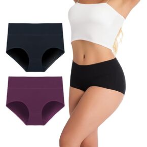 ملابس داخلية للقطن للقطن العالي من السراويل الداخلية الناعمة (2Pack)