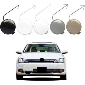 Car Front Bumper Tow Hook Cover Compatible with Volkswagen VW Jetta 2011 2012 2013 2014 5C6807241 5C6807241B Towing Eye Cap Black