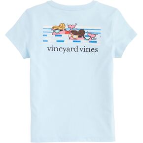 vineyard vines Girls' Swim Meet Whales Short-Sleeve Pocket Tee