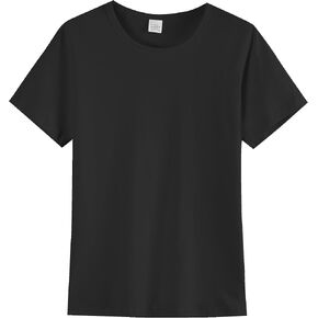 Girls/Kids/Toddlers Crew Neck Cotton T-Shirts Short Sleeve Summer Basic Tops（Age 2-12Y） in Saudi Arabia