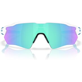 Oakley Men's OO9510 Radar EV S Path Polarized Rectangular Sunglasses, Polished White/Prizm Sapphire, 31 mm