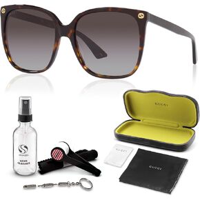Gucci GG0022S Women Designer Square Shape Sunglasses: Square Frame Eyewear with Non-Polarized Lenses - Epitome of Luxury and Style