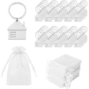 Anti-Fade House Keychain Zinc Alloy Keyring with Detachable Split Ring, Perfect Housewarming Gift for New Home Owners