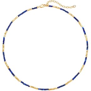 MEVECCO Dainty Gold Choker Necklace for Women 18K Gold Plated Irregular Mixed Beaded Choker Necklace for Her Jewelry Gift