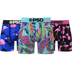 PSD Men's Boxer Briefs - Oasis 3 Pack, 5 Inch Inseam, Moisture-Wicking, Boxer Briefs for Men Pack, Large