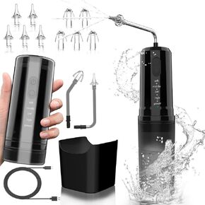 Ear Wax Removal, 2 in 1 Electric Ear Cleaning Kit with 4 Pressure Modes, Portable Water Powered Ear Cleaner with Basin and Nasal Nozzles, Ear Irrigation Flushing System for Adults and Kids