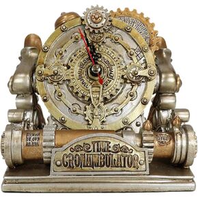 Ebros Gift Steampunk Chronambulator Time Warp Machine with Painted Clockwork and Gearwork Decorative Desktop Table Clock Figurine Futuristic Office Study Library Clocks Victorian Science Fiction