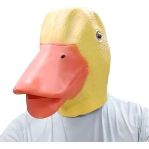 فتح الفم قناع البط الأصفر ، مضحك البالغين اللاتكس بيرد الوجه أقنعة لخارف كرنفال Cosplay Parts Props