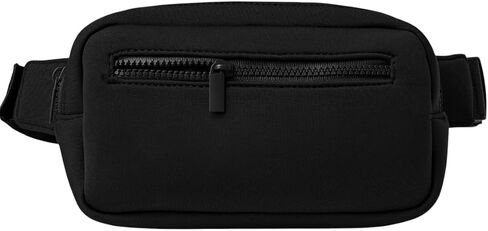 Large Neoprene Fanny Pack with Adjustable Strap, Bum Bag with 3 Zipper Pockets, Crossbody Belt Bag for Women & Men, Water Resistant Waist Pack for Travel, Sports, Festivals, Hiking, & Workouts (Black) in Saudi Arabia