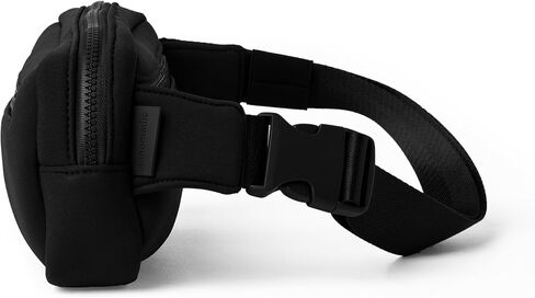 Large Neoprene Fanny Pack with Adjustable Strap, Bum Bag with 3 Zipper Pockets, Crossbody Belt Bag for Women & Men, Water Resistant Waist Pack for Travel, Sports, Festivals, Hiking, & Workouts (Black) in Saudi Arabia