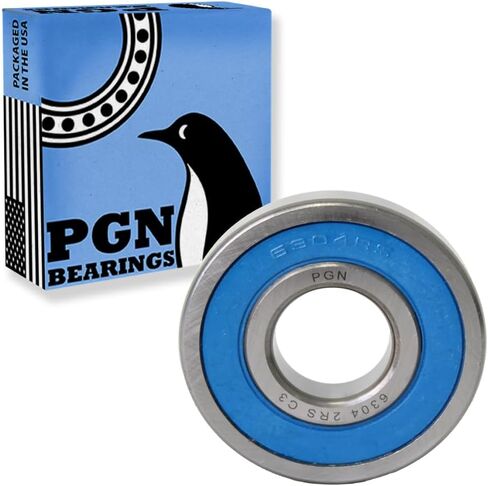 PGN (10 Pack) 6304-2RS Bearing - Lubricated Chrome Steel Sealed Ball Bearing - 20x52x15mm Bearings with Rubber Seal & High RPM Support in Saudi Arabia