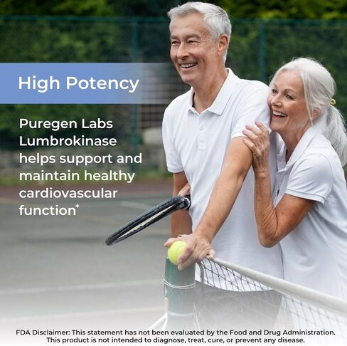Puregen Labs Lumbrokinase 40mg للفرد مكملات عالية القوى | النشاط العالي إنزيمات لومبروكيناز | لا إضافات ضارة | غير GMO | الخالية من الغلوتين | صنع في الولايات المتحدة - 60 كبسولات نباتية in Saudi Arabia
