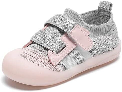 Baby Boys Girls Shoes Mesh Comfortable Breathable Rubber Soles Non-Slip Anti-Bumping Toes Infant Toddler Sneakers in Kuwait