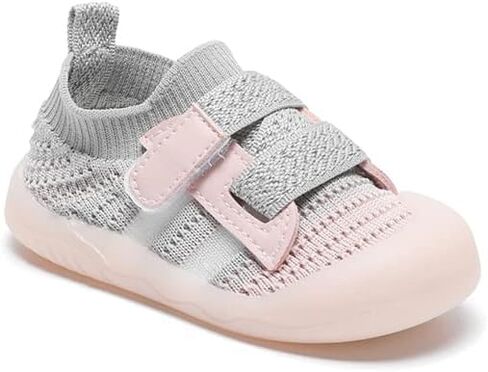 Baby Boys Girls Shoes Mesh Comfortable Breathable Rubber Soles Non-Slip Anti-Bumping Toes Infant Toddler Sneakers in Kuwait