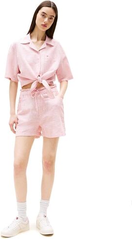 Tommy Jeans Women's Cotton Linen Blend Shorts in Saudi Arabia