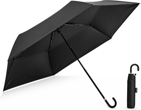 G4Free Mini Travel Smbrella Upf 50+ Parasol Ultralight Slim UV Protection ، مظلة مضغوطة مضغوطة للرياح للشمس والمطر ، محمولة مع H -Hook Curved Handle Type Japaning For Women in Saudi Arabia