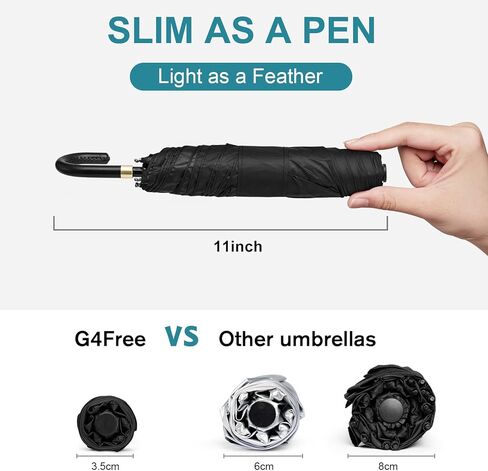 G4Free Mini Travel Smbrella Upf 50+ Parasol Ultralight Slim UV Protection ، مظلة مضغوطة مضغوطة للرياح للشمس والمطر ، محمولة مع H -Hook Curved Handle Type Japaning For Women in Saudi Arabia
