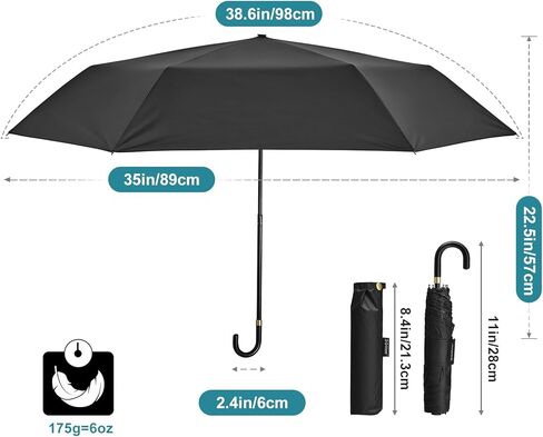 G4Free Mini Travel Smbrella Upf 50+ Parasol Ultralight Slim UV Protection ، مظلة مضغوطة مضغوطة للرياح للشمس والمطر ، محمولة مع H -Hook Curved Handle Type Japaning For Women in Saudi Arabia