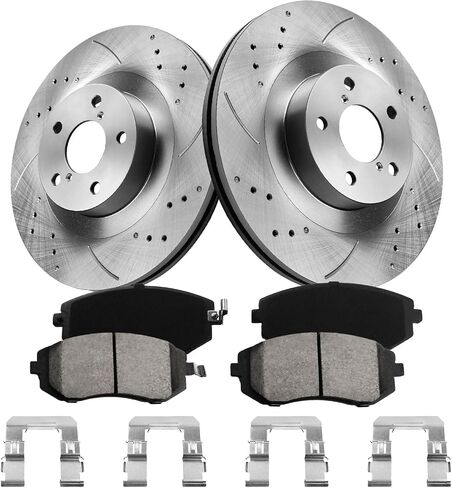 Front Brake Pads And Rotors Kit Compatible With 2010-2018 Subaru Forester, 2013-2014 Outback,31407 D1539-7880 Automotive Replacement Brake Kits Geomet Drilled And Slotted Rotors 293.4mm(11.6in) in Saudi Arabia
