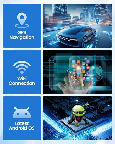 Hikity Double Din Android Car Stereo 7 بوصة تعمل باللمس راديو السيارة في Dash GPS Navigation Bluetooth FM Radio مع وصلة مرآة USB WiFi مزدوجة لهواتف iOS/Android in Kuwait