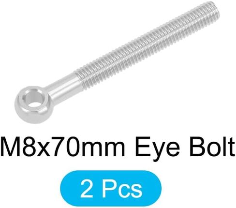 مسمار رفع أرجوحة الكتف من ميتاليكسيتي (M14x80 مم) قطعتين، 304 مسامير عين من الفولاذ المقاوم للصدأ - لتجديد المنزل، مثبتات صمامات بوابة خطوط الأنابيب، فضي in Kuwait