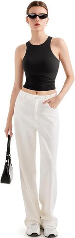 SUUKSESS Women High Neck Sleeveless Double Lined Summer Basic Crop Tank Tops 2025 in Kuwait