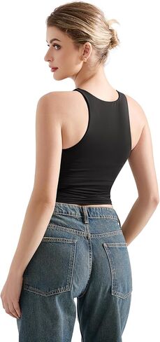 SUUKSESS Women High Neck Sleeveless Double Lined Summer Basic Crop Tank Tops 2025 in Kuwait
