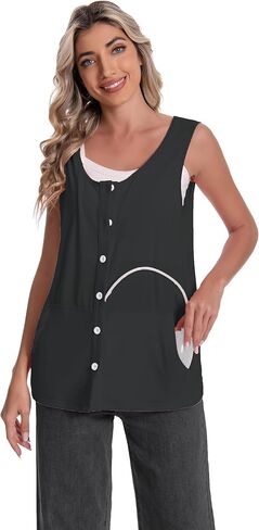 دبابة أعلى استئصال الثدي مع جيوب الصرف بعد الجراحة يجب أن يكون الانتعاش للملابس مريحة القمصان بلا أكمام in Kuwait