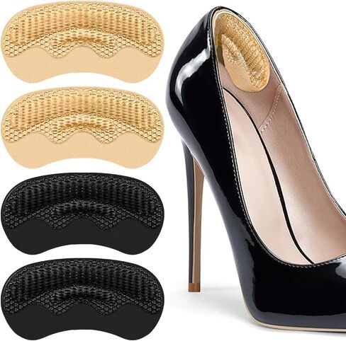 4D Cloud Heel Grips for Shoes Too Big - Heel Liners & Pads for Loose Shoes, Anti-Slip Cushion Pads for High Heels - Reduce Shoe Size & Prevent Heel Slipping (Beige, 6mm Thickness) in Saudi Arabia