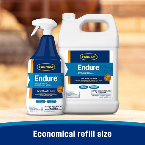 Farnam Endure Sweat-Resistant Horse Fly Spray, Kills, Repels, Protects, 32 Ounces, Quart Spray in Kuwait