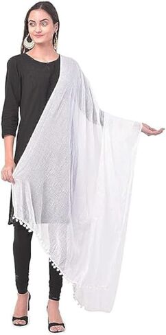 Shemass ™ Cotton Dupatta Shawl ، وشاح للأزياء للسيدات للصيف والربيع ، ألوان صلبة in Saudi Arabia