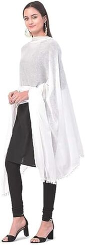 Shemass ™ Cotton Dupatta Shawl ، وشاح للأزياء للسيدات للصيف والربيع ، ألوان صلبة in Saudi Arabia