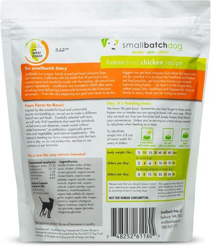 Smallbatch Pets Freeze-Dried Premium Raw Food Diet for Dogs, Beef Recipe, 14 oz, Made in The USA, Organic Produce, Humanely Raised Meat, Hydrate and Serve Patties, Single Source Protein, Healthy in Saudi Arabia