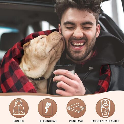 Tirrinia Waterproof Outdoor Blanket with Sherpa Lining, Windproof Triple Layers Warm Comfy Foldable for Camping Stadium, Sports, Picnic, Grass, Concerts, Pet, 59" x 80" Orange - Machine Washable in Saudi Arabia
