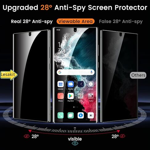 Lesakit 3 Pack Galaxy A14 Screen Protector + 3 Pack Camera Lens Protector, [Anti-Scratch][Full Coverage][Easy Installation] Tempered Glass Screen Protector for Samsung Galaxy A14 in Kuwait