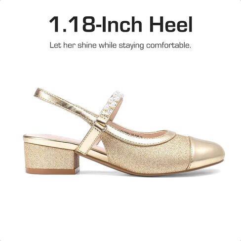 DREAM PAIRS Girls Dress Shoes Slingback Heels Round Toe Pump for Little Big Kids Flower Party Wedding Princess in Saudi Arabia