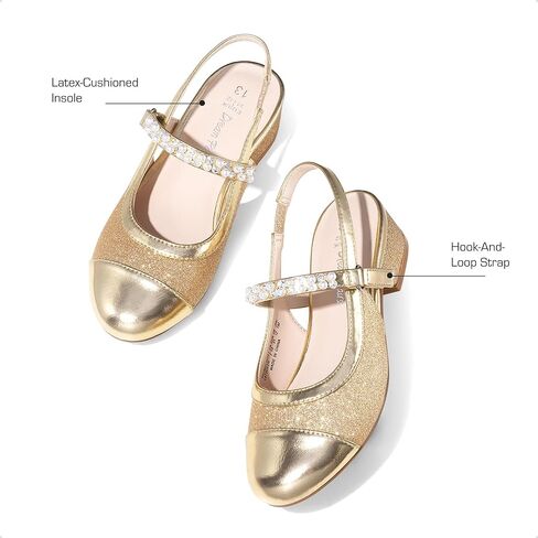 DREAM PAIRS Girls Dress Shoes Slingback Heels Round Toe Pump for Little Big Kids Flower Party Wedding Princess in Saudi Arabia