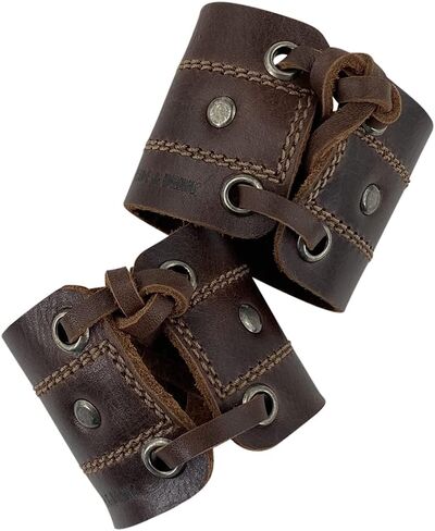 Hide & Drink, Men’s Wristband Handmade from Full Grain Leather - Bourbon Brown in Saudi Arabia