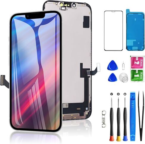 for iPhone 11 Screen Replacement 6.1 Inch, Diykitpl 3D Touch LCD Digitizer Replacement for A2111, A2223, A2221, with Repair Tools Kit+Magnetic Screw Mats+Screen Protector+Waterproof Frame Adhesive in Kuwait