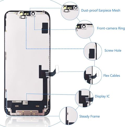 for iPhone 11 Screen Replacement 6.1 Inch, Diykitpl 3D Touch LCD Digitizer Replacement for A2111, A2223, A2221, with Repair Tools Kit+Magnetic Screw Mats+Screen Protector+Waterproof Frame Adhesive in Kuwait