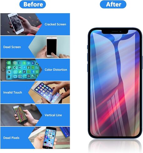 for iPhone 11 Screen Replacement 6.1 Inch, Diykitpl 3D Touch LCD Digitizer Replacement for A2111, A2223, A2221, with Repair Tools Kit+Magnetic Screw Mats+Screen Protector+Waterproof Frame Adhesive in Kuwait