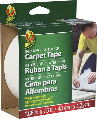 Duck Brand Indoor/Outdoor Fiberglass Double-Sided Carpet Tape: 1.88 in. x 75 ft. (White) in Saudi Arabia