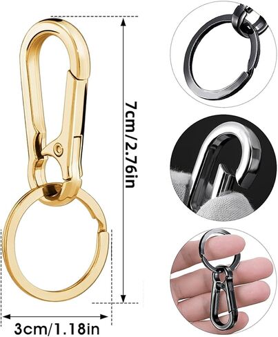 8Pcs Metal Keychains Keyring Key Chain Ring Carabiner Clips Holder Keychain Clip Organizer for Home Car Keys Key Finder Purse Charm Lanyard Hook Men Women Gold in Kuwait