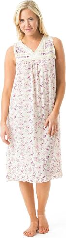 Casual Nights Women's Sleeveless Floral Lace and Ribbon Nightgown in Kuwait
