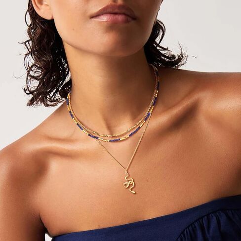 قلادة قلادة من Mevecco Dainty Gold Rliclace للنساء 18 كيلو بايت مطلي بالذهب غير منتظم مختلط قلادة مختلطة من هدية مجوهراتها in Kuwait