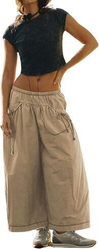 Women's Wide Leg Pants Comfy High Waisted Casual Loose Lounge Pants with Pockets in Kuwait