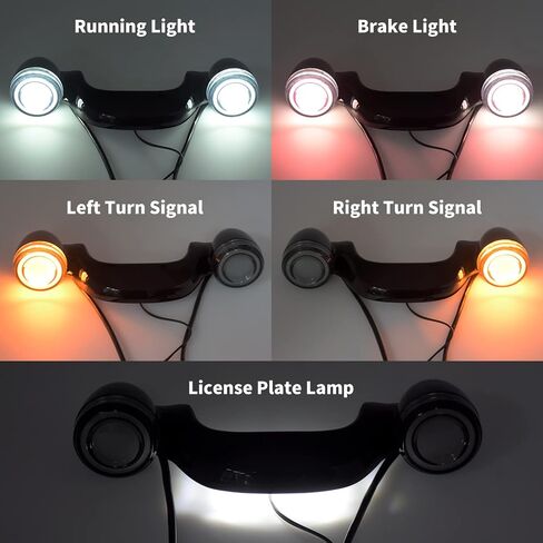 HDBUBALUS Motorcycle Turn Signals Running Brake Light License Plate Lamp Fit for Harley Touring Street Road Glide 2010-2023 FLHRXS 2017-2023 Chrome Housing Smoke Lens in Kuwait