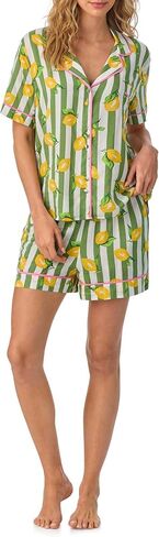 Room Service Womens Pajama Sets, Short Sleeve Lightweight Button Down Top with Shorts 2 Piece Lounge Sets for Women in Saudi Arabia