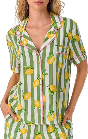 Room Service Womens Pajama Sets, Short Sleeve Lightweight Button Down Top with Shorts 2 Piece Lounge Sets for Women in Saudi Arabia